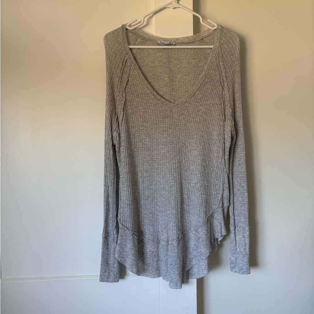 Dex Gray Relaxed Long Sleeve Tunic